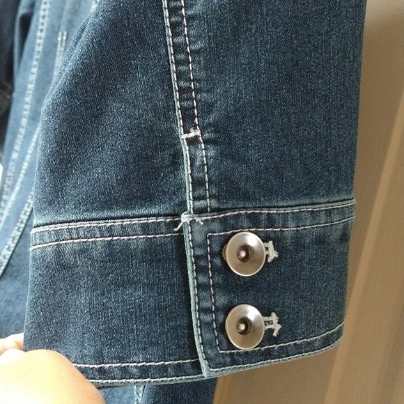 Coldwater Creek-Womens Petite (P14) Blue Jean Type Jacket - Picture 6 of 9